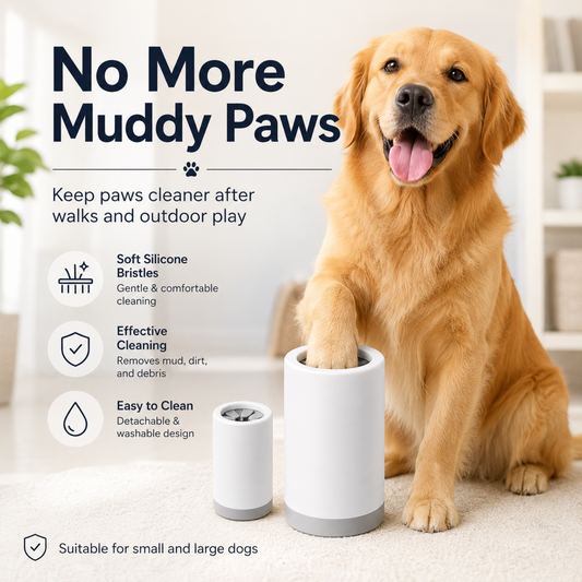 Dog Paw Cleaner with Soft Silicone Bristles – Small or Large