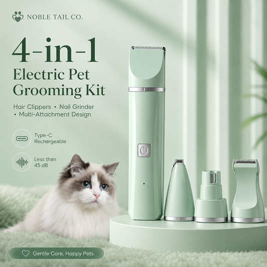 4-in-1 Electric Pet Grooming Kit with Hair Clippers & Nail Grinder